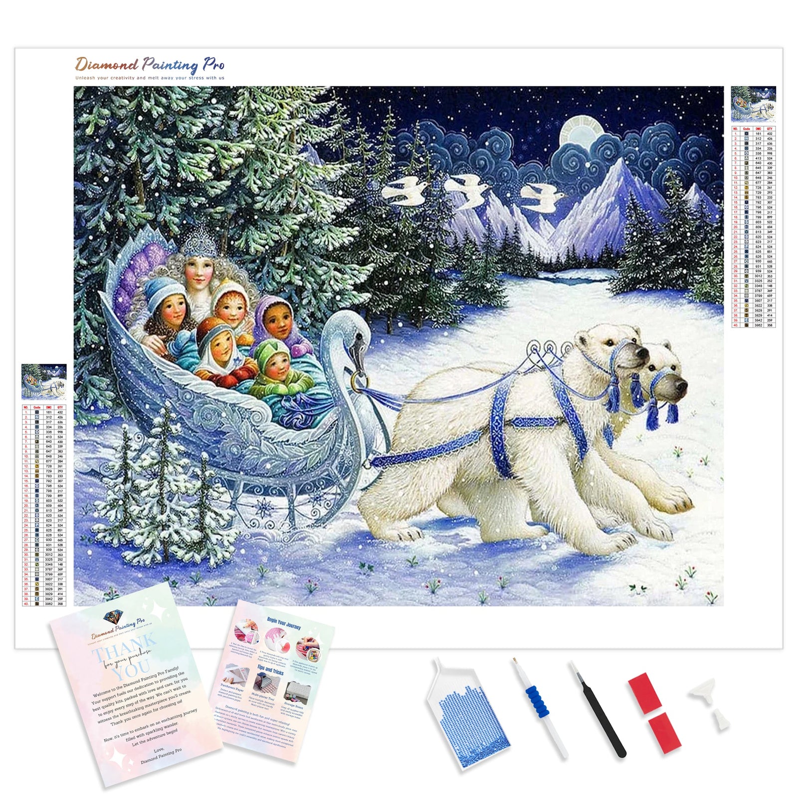 Great White Bear | Diamond Painting Kit - Full Drill - Square or Round Diamonds with AB Drills Option