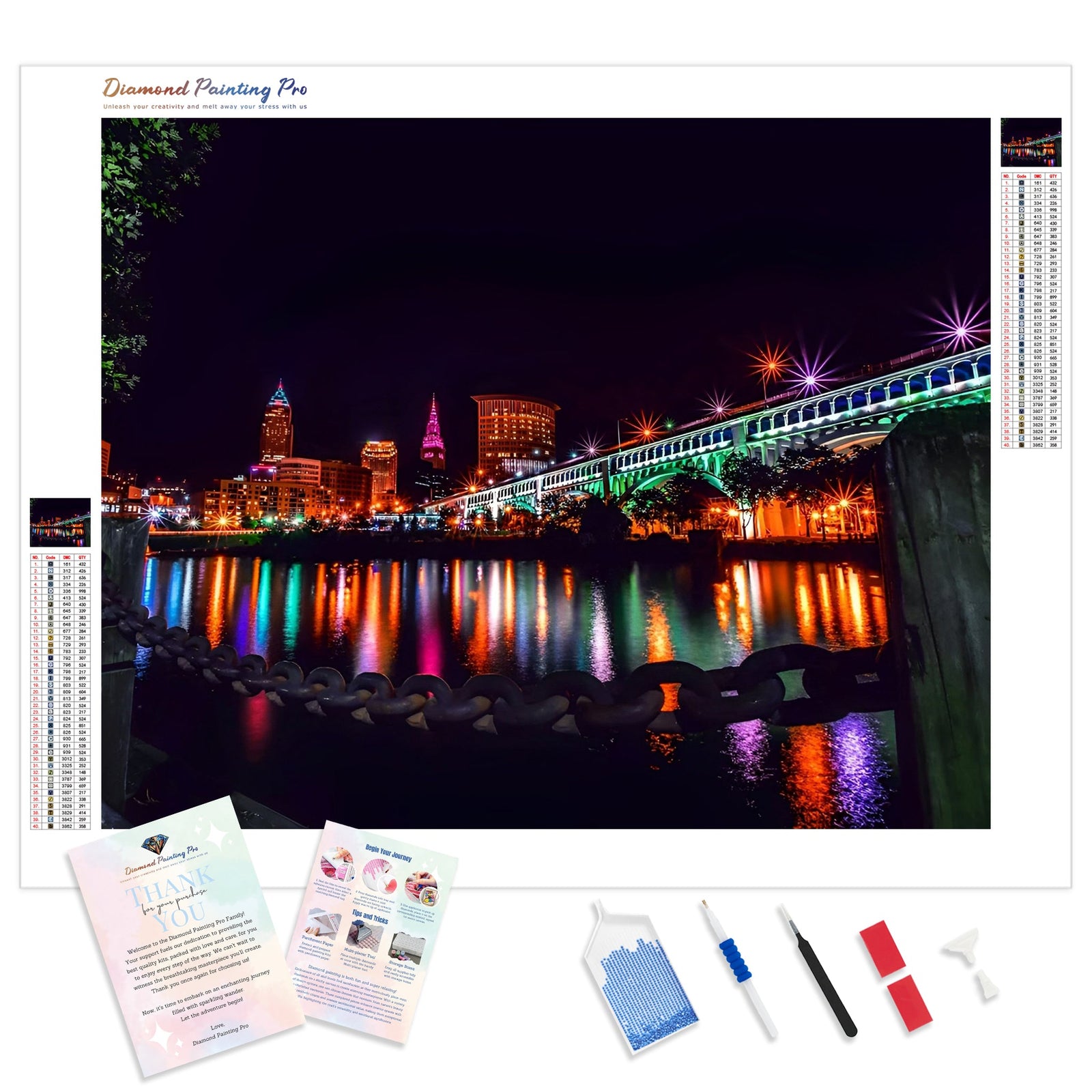 Cleveland Cityscape | Diamond Painting Kit - Full Drill - Square or Round Diamonds with AB Drills Option