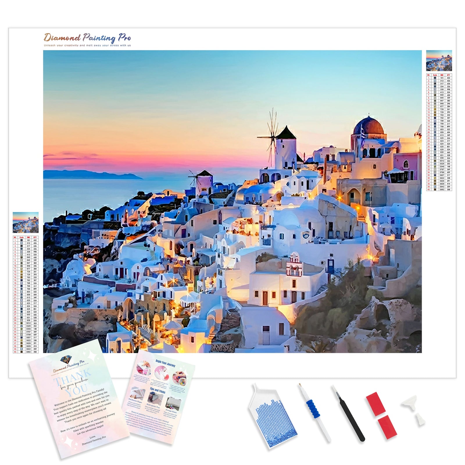 Greece by Night | Diamond Painting Kit - Full Drill - Square or Round Diamonds with AB Drills Option