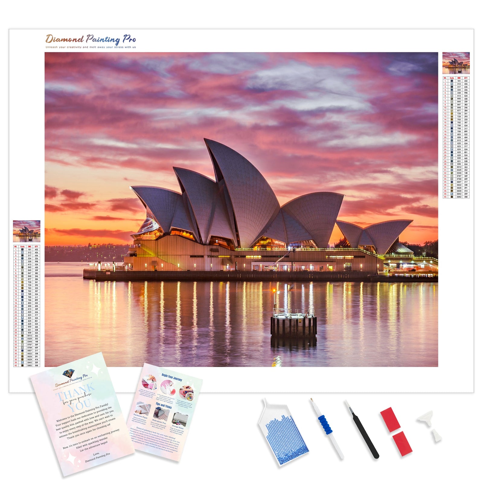 Sydney | Diamond Painting Kit - Full Drill - Square or Round Diamonds with AB Drills Option