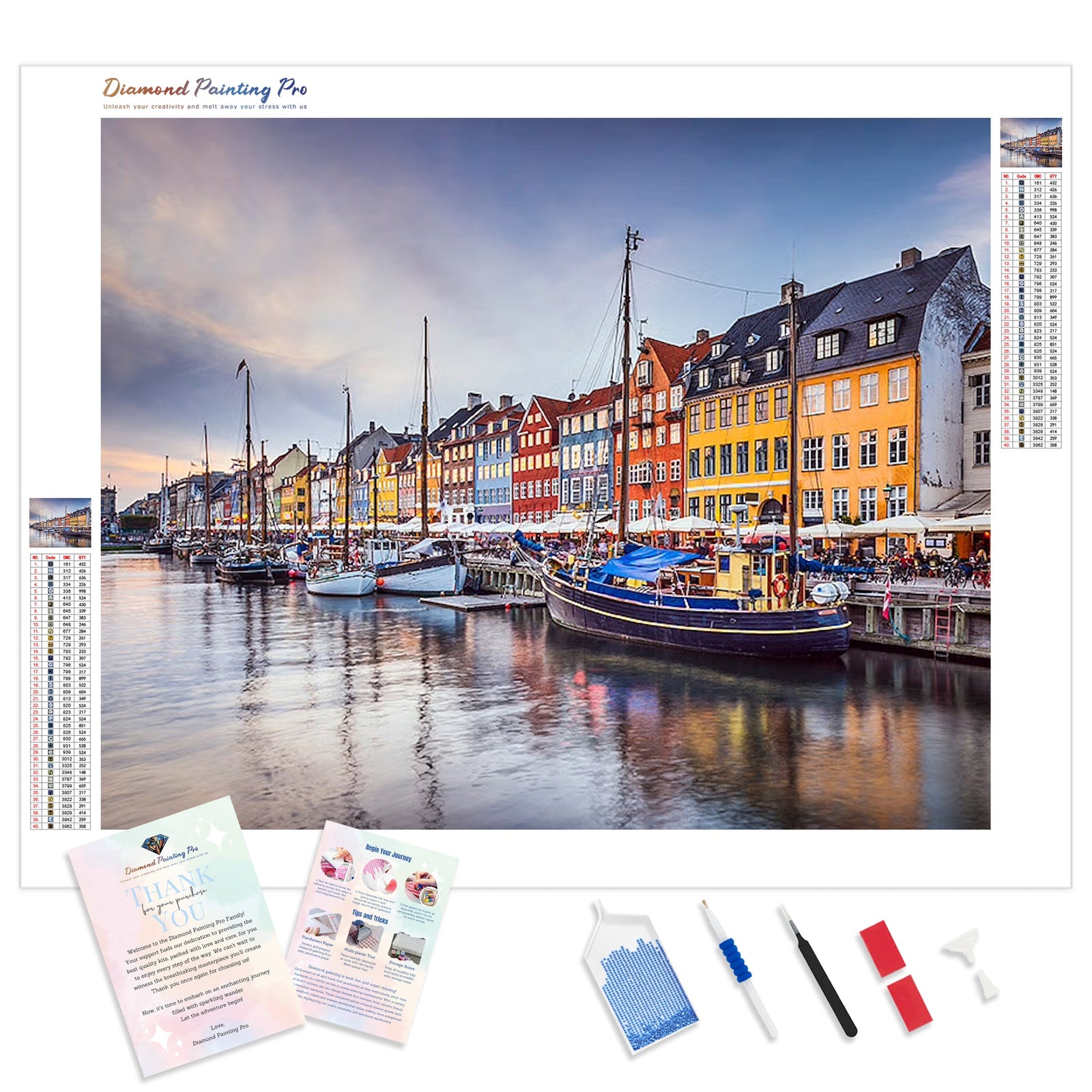 Copenhagen Harbor | Diamond Painting Kit - Full Drill - Square or Round Diamonds with AB Drills Option