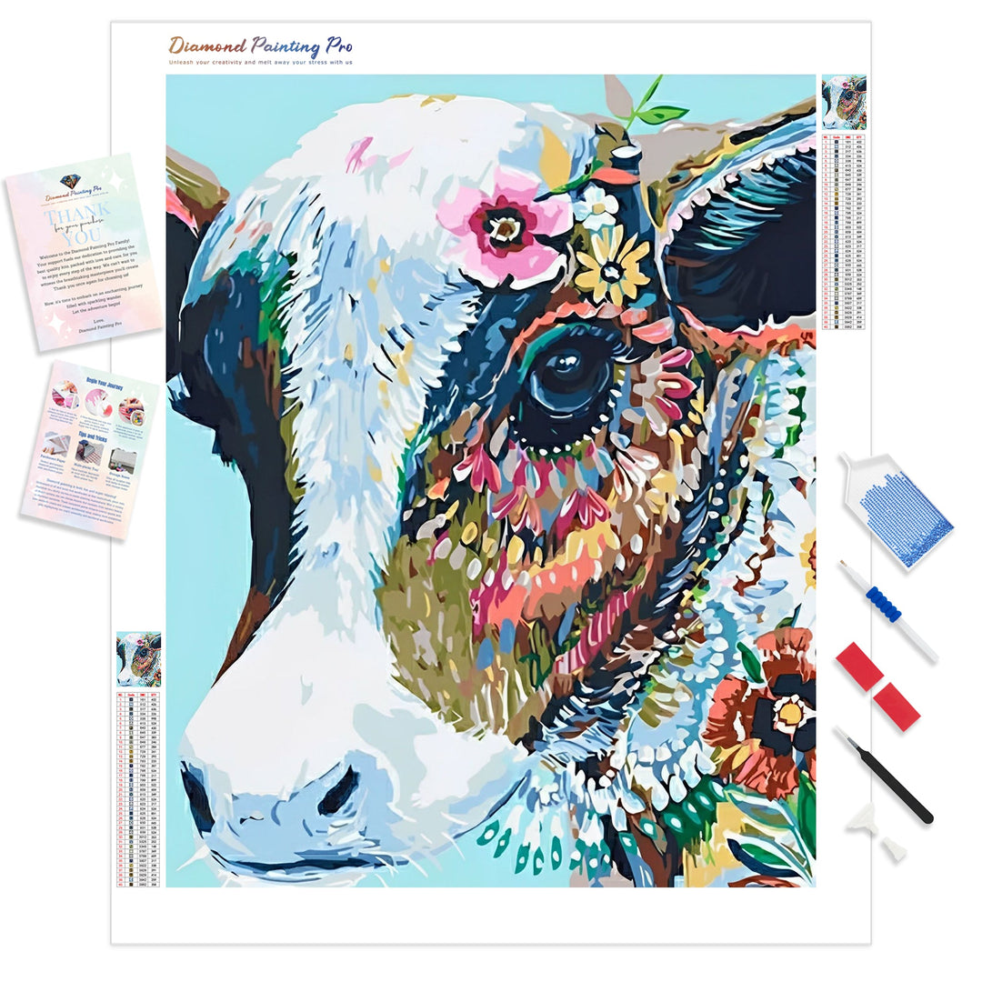 Colorful Cow Diamond Painting  Full Drill – Diamondpaintingpro