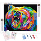 Neon Bear | Diamond Painting Kit - Full Drill - Square or Round Diamonds with AB Drills Option