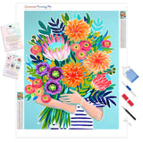 White Flowers | Diamond Painting Kit - Full Drill - Square or Round Diamonds with AB Drills Option