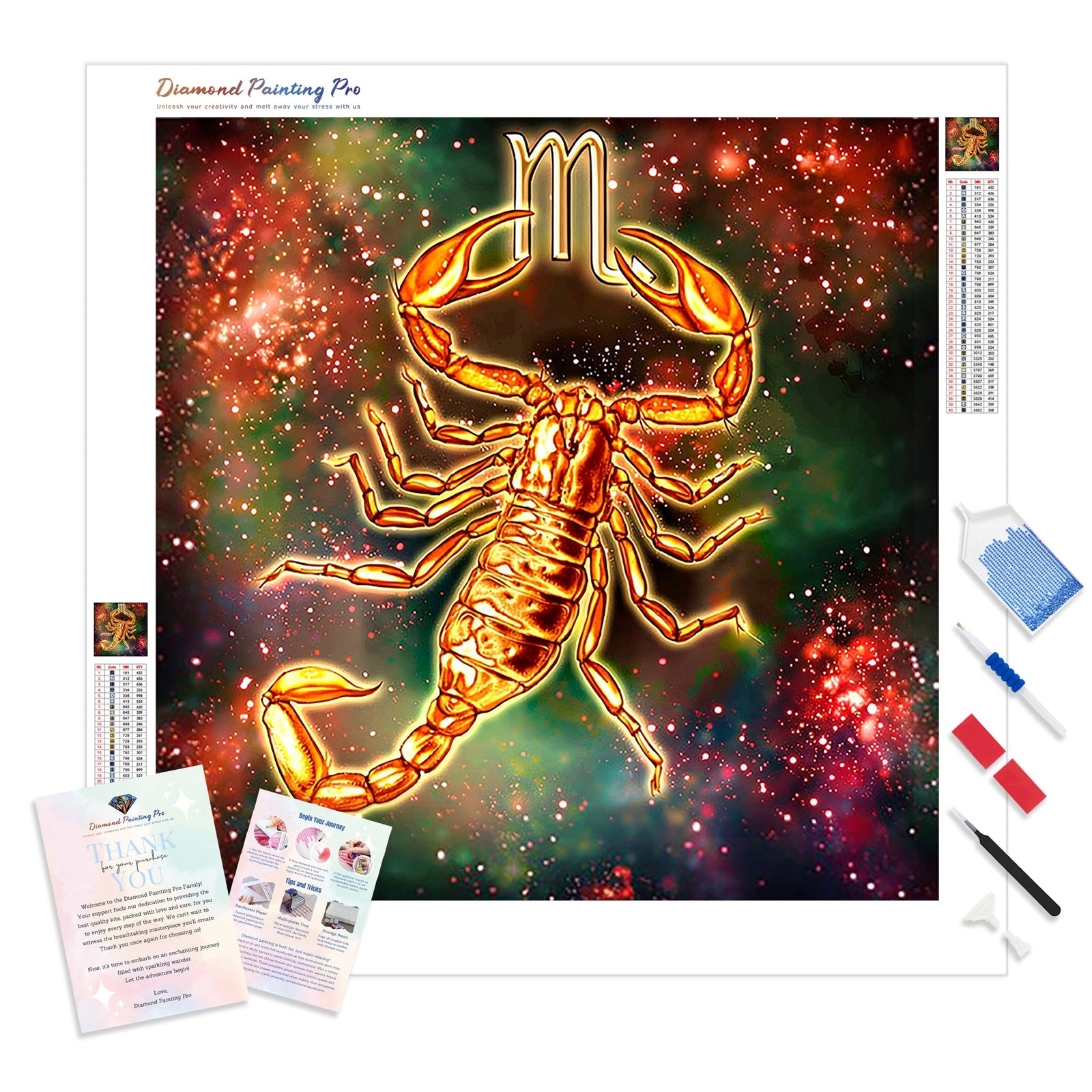 Scorpio Constellation | Diamond Painting Kit - Full Drill - Square or Round Diamonds with AB Drills Option