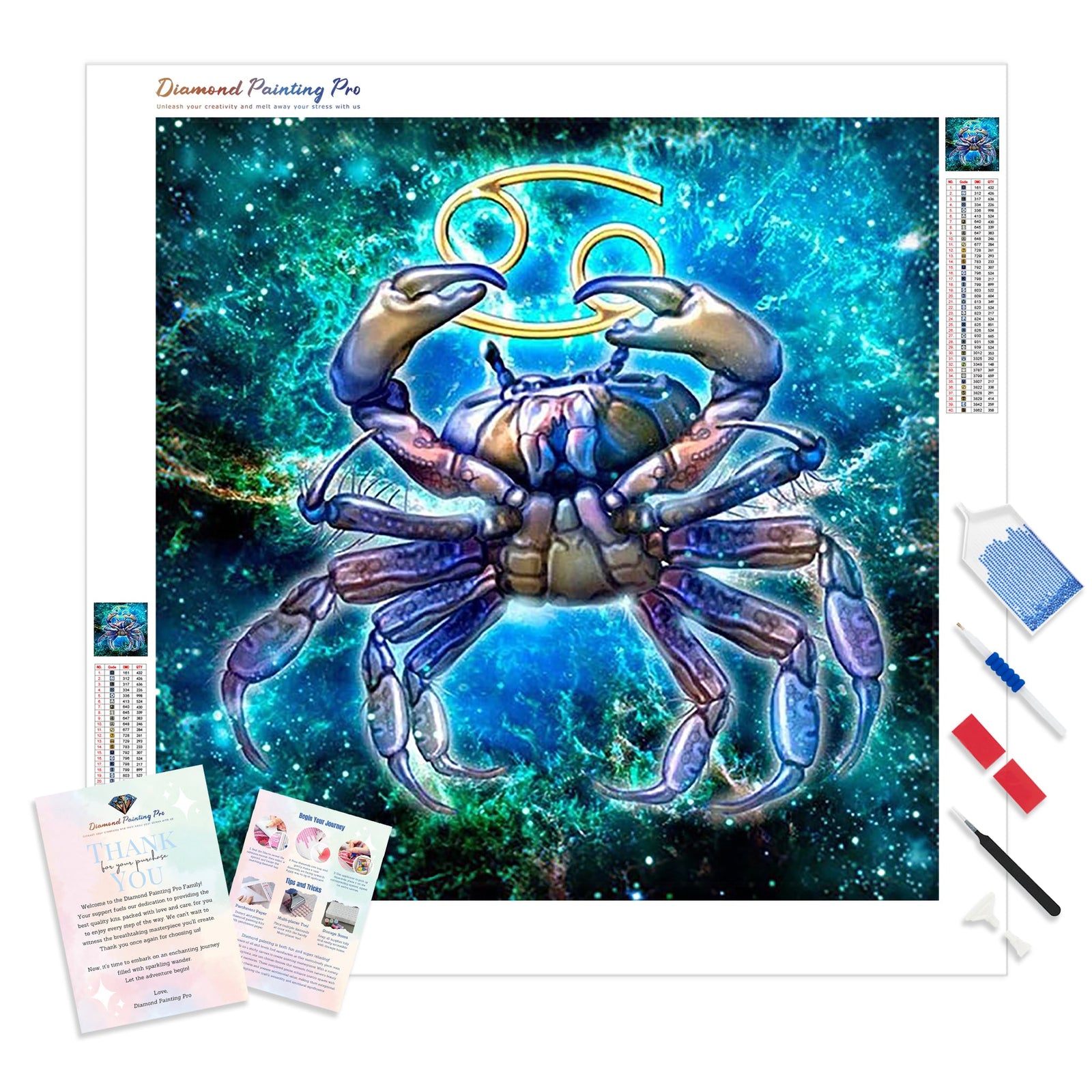 Cancer Constellation | Diamond Painting Kit - Full Drill - Square or Round Diamonds with AB Drills Option