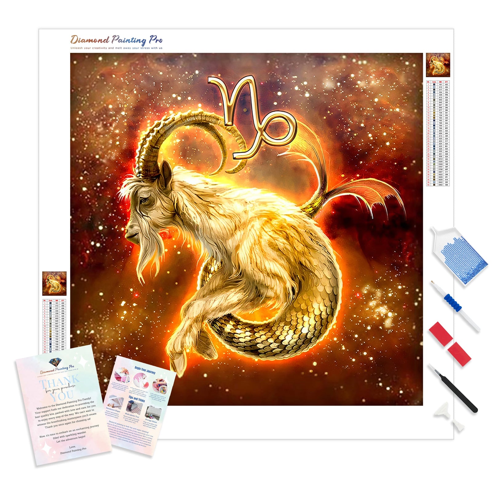 Capricorn Constellation | Diamond Painting Kit - Full Drill - Square or Round Diamonds with AB Drills Option