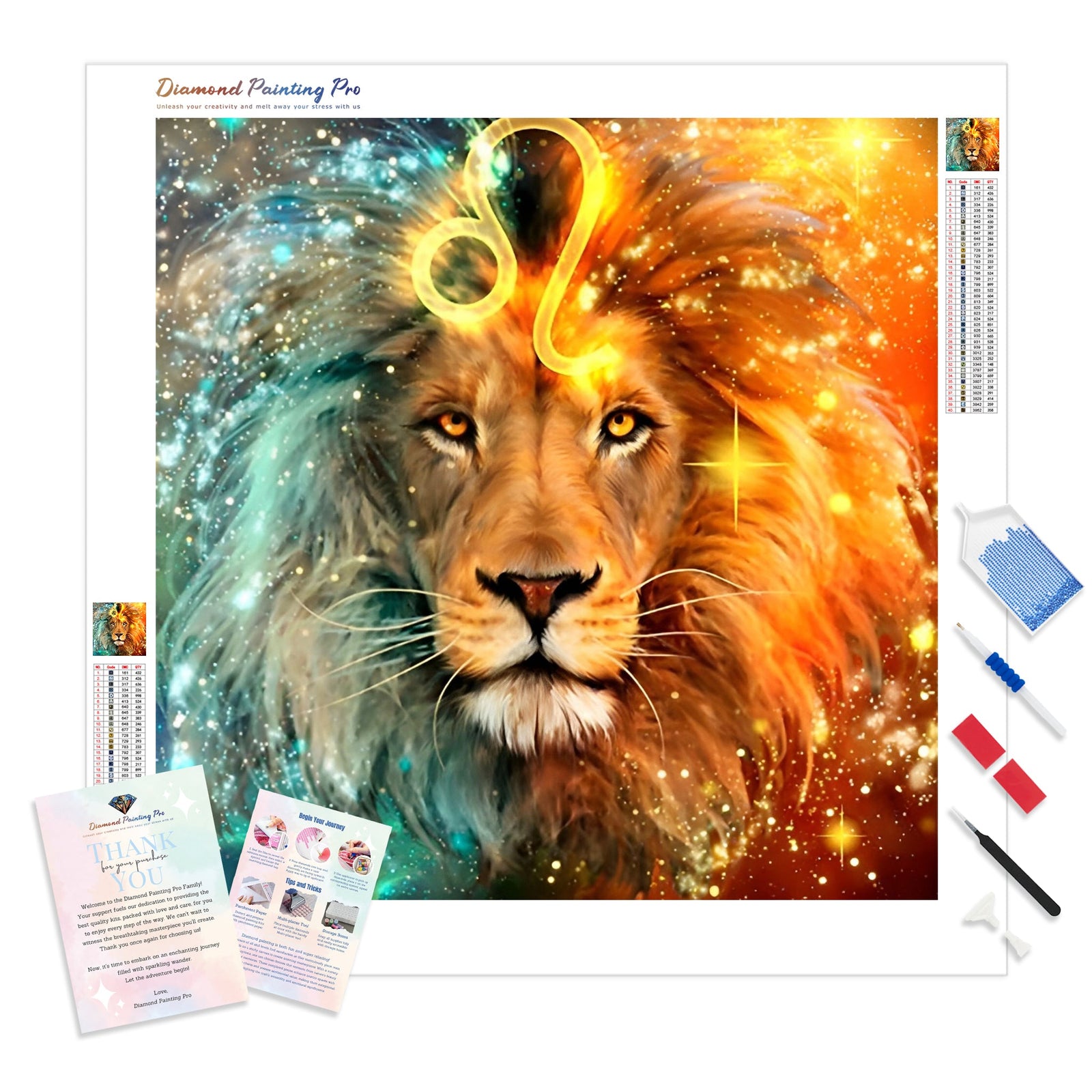 Leo Constellation | Diamond Painting Kit - Full Drill - Square or Round Diamonds with AB Drills Option