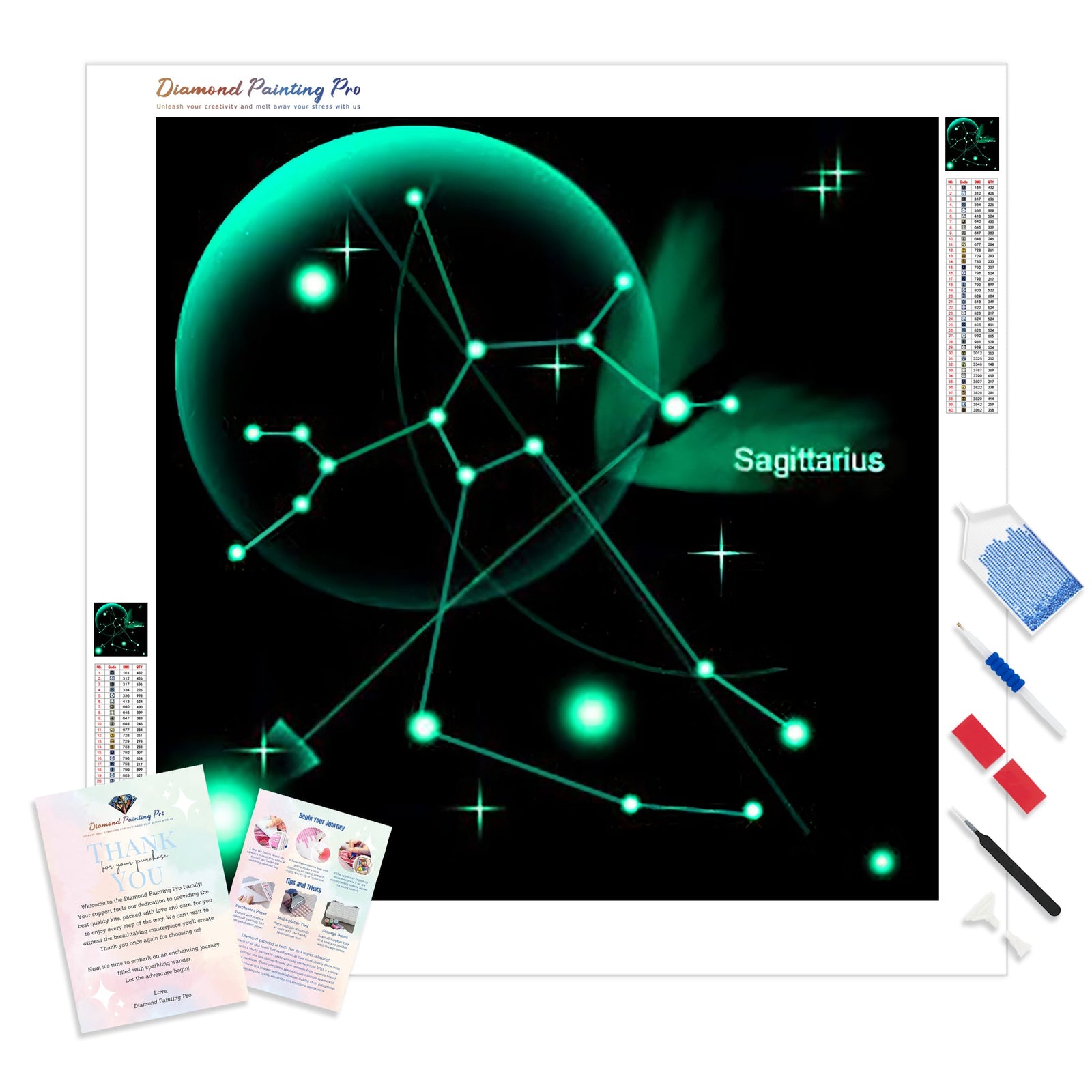 Sagittarius Star Sign | Diamond Painting Kit - Full Drill - Square or Round Diamonds with AB Drills Option