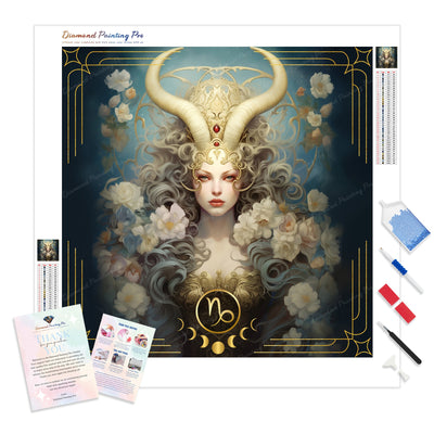 Capricornus | Diamond Painting Kit - Full Drill - Square or Round Diamonds with AB Drills Option