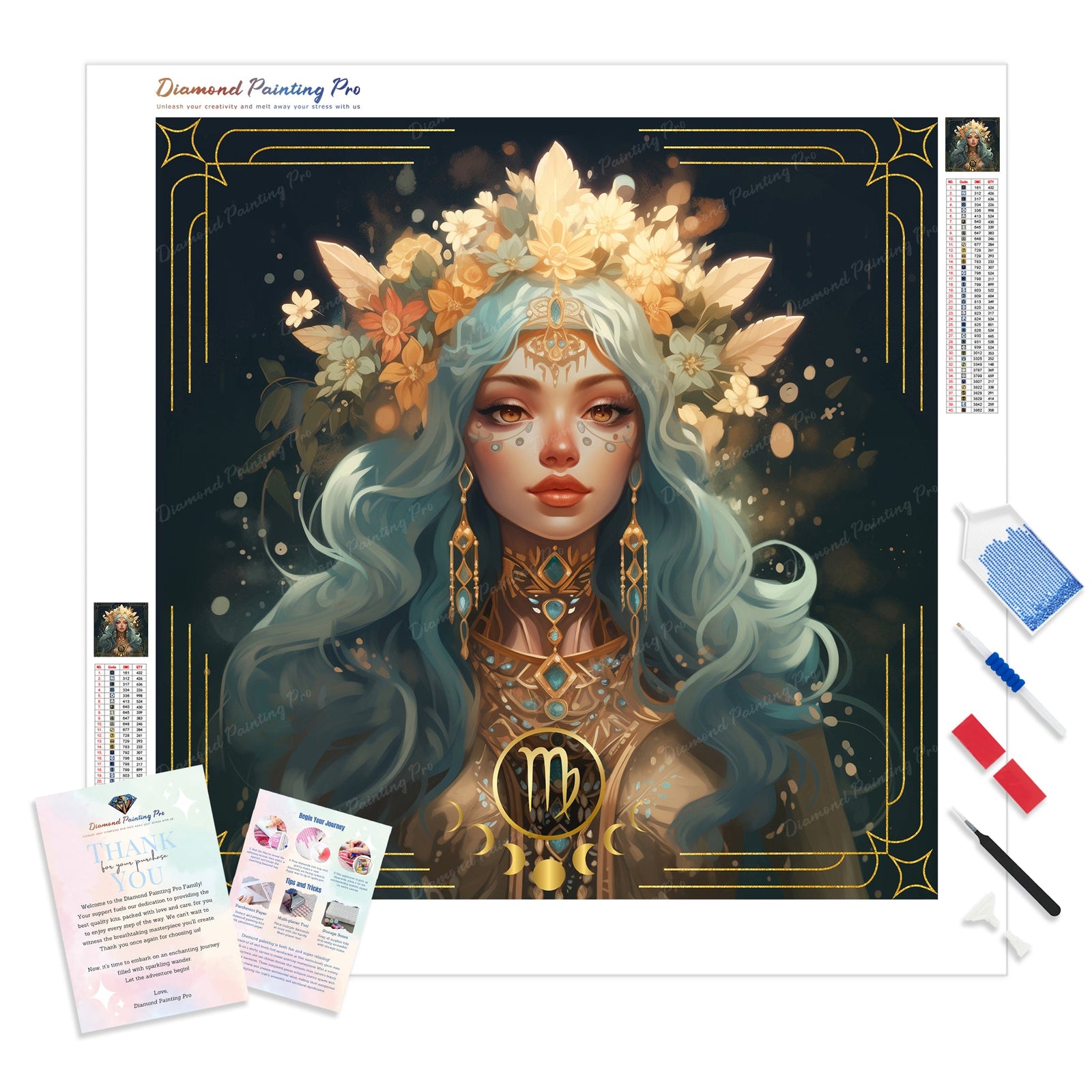 Virgo | Diamond Painting Kit - Full Drill - Square or Round Diamonds with AB Drills Option