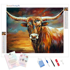 Highland Cattle Sunset | Diamond Painting