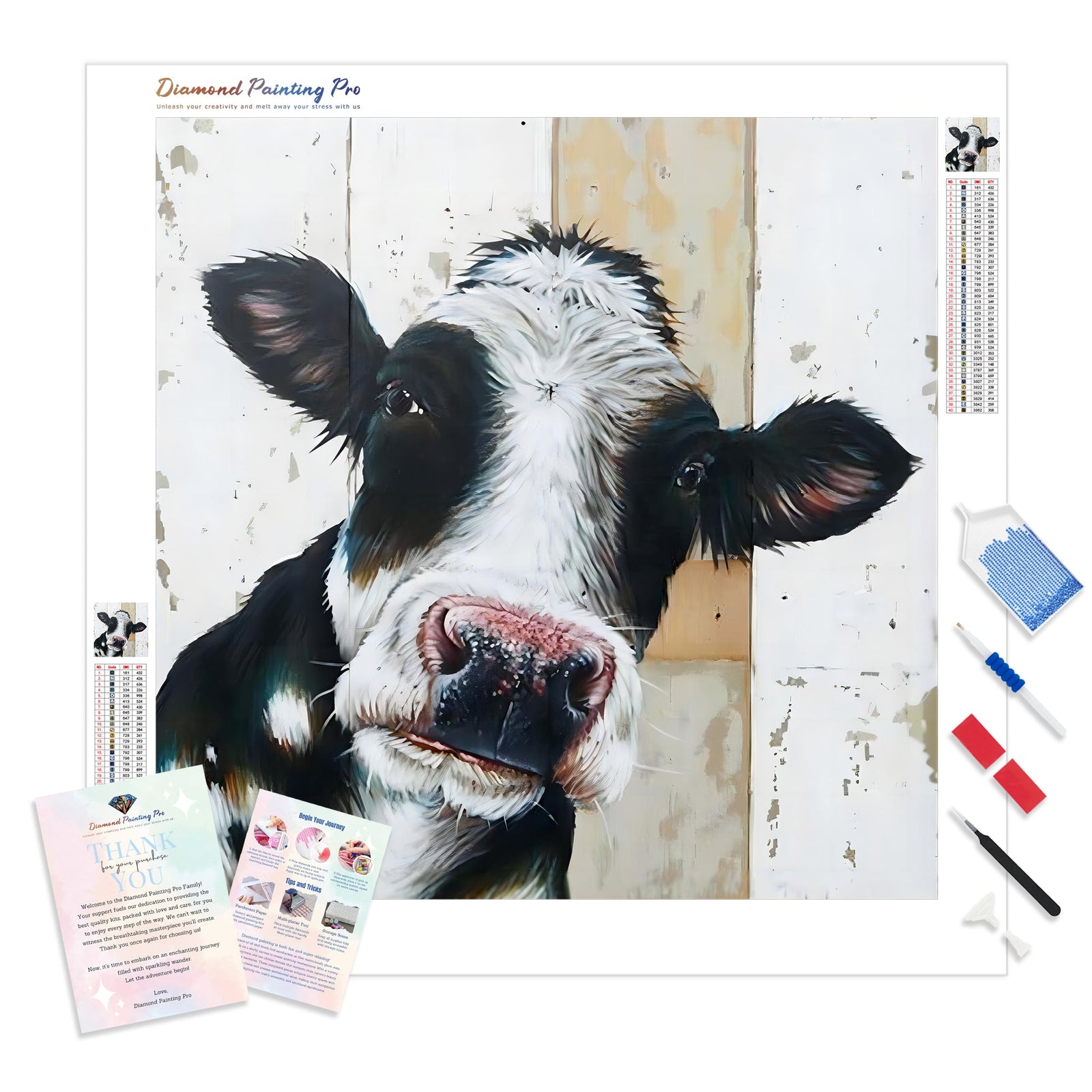 Dairy Cow | Diamond Painting Kit - Full Drill - Square or Round Diamonds with AB Drills Option