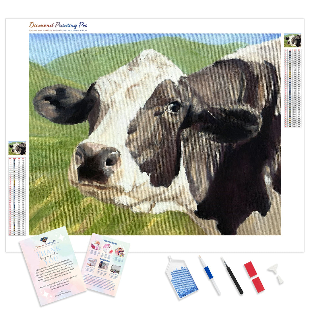 Cow Close-up | Diamond Painting Kit - Full Drill - Square or Round Diamonds with AB Drills Option