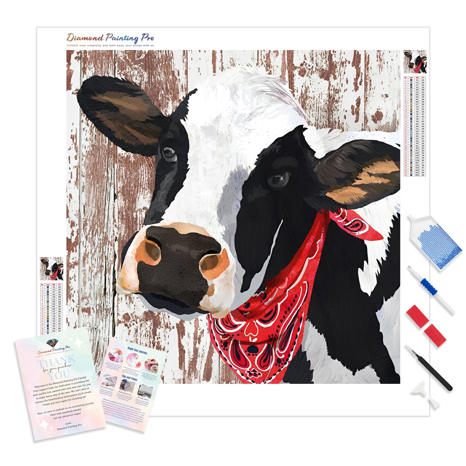 Cowboy Cow | Diamond Painting Kit - Full Drill - Square or Round Diamonds with AB Drills Option