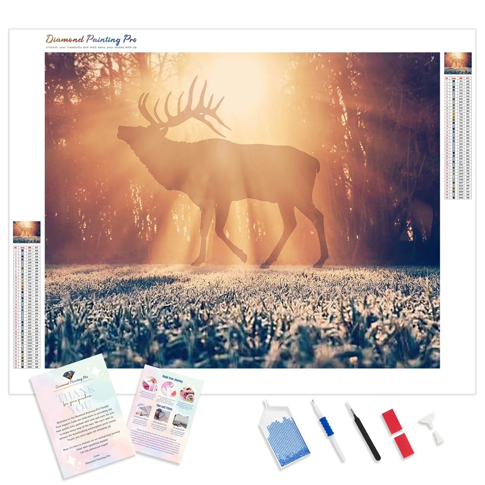 Deer in the Sunlight | Diamond Painting Kit - Full Drill - Square or Round Diamonds with AB Drills Option