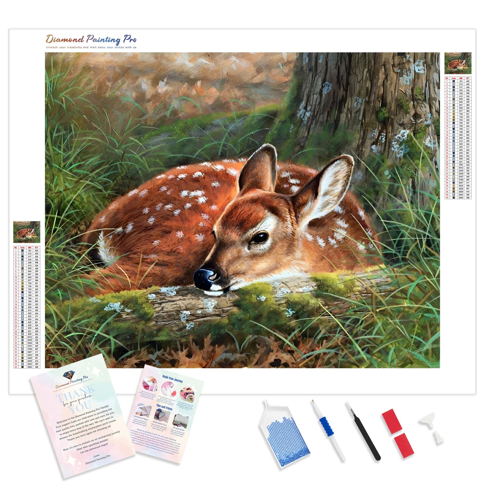 Cute Little Plum Deer | Diamond Painting Kit - Full Drill - Square or Round Diamonds with AB Drills Option