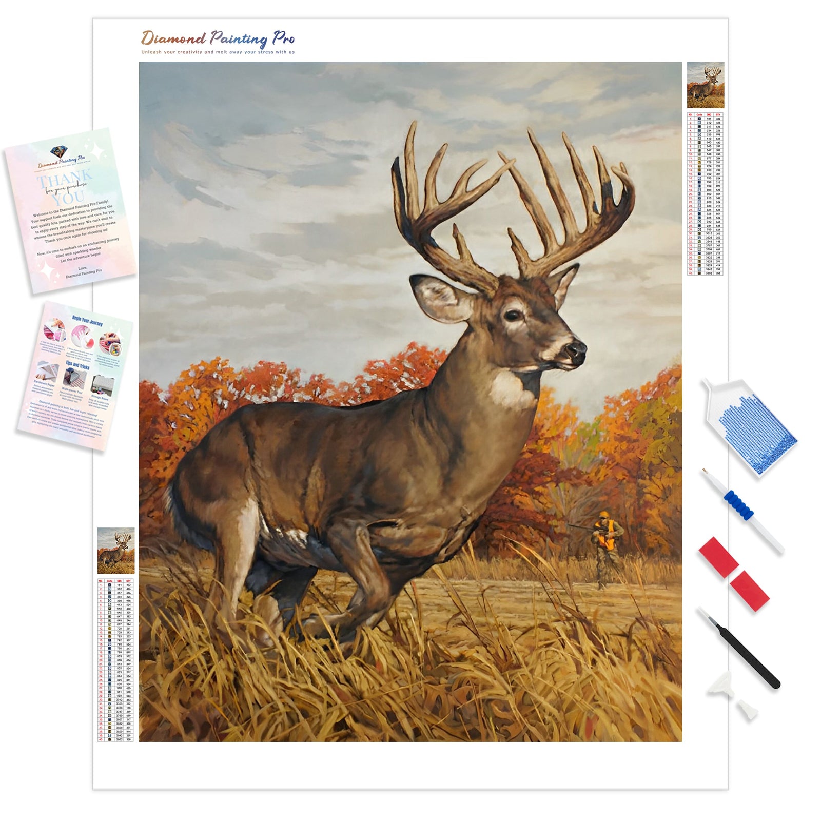 Deer Running | Diamond Painting Kit - Full Drill - Square or Round Diamonds with AB Drills Option