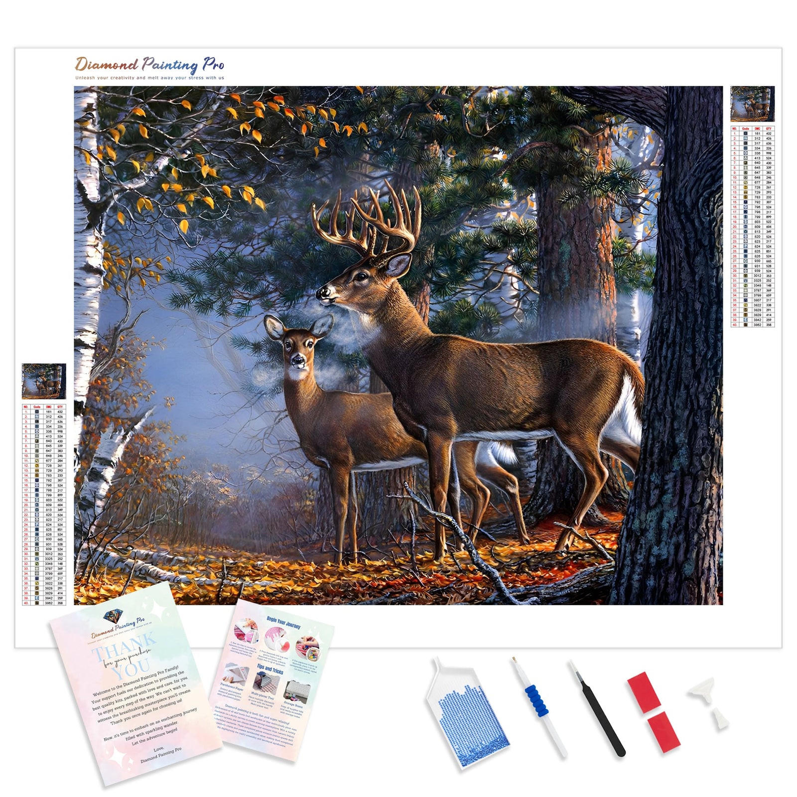 Deer in Autumn Forest | Diamond Painting Kit - Full Drill - Square or Round Diamonds with AB Drills Option