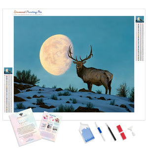 Elk and Moon | Diamond Painting