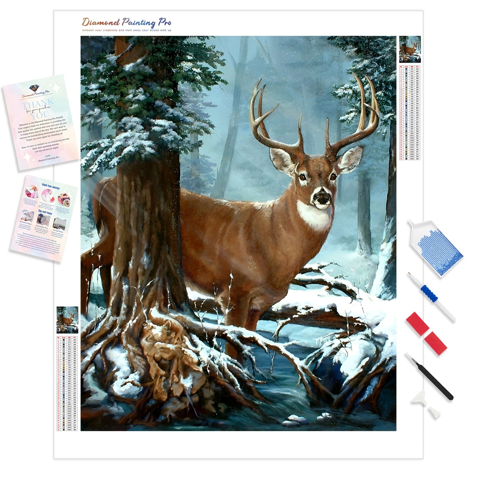 Forest Deer | Diamond Painting Kit - Full Drill - Square or Round Diamonds with AB Drills Option