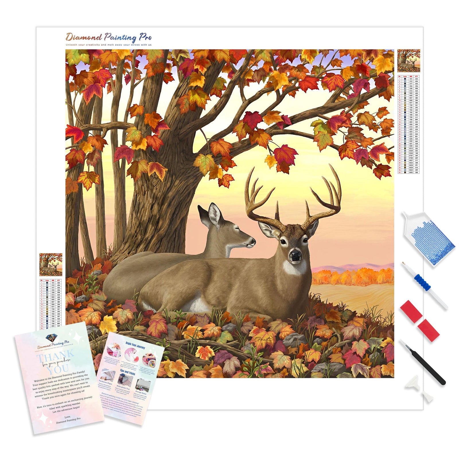 Whitetail Deer Forest | Diamond Painting Kit - Full Drill - Square or Round Diamonds with AB Drills Option