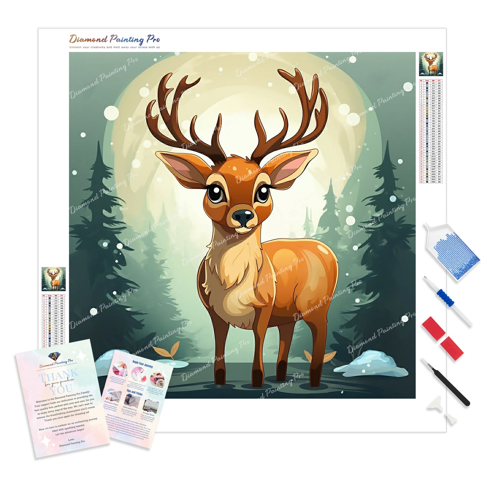 Playful Deer Pal | Diamond Painting Kit - Full Drill - Square or Round Diamonds with AB Drills Option