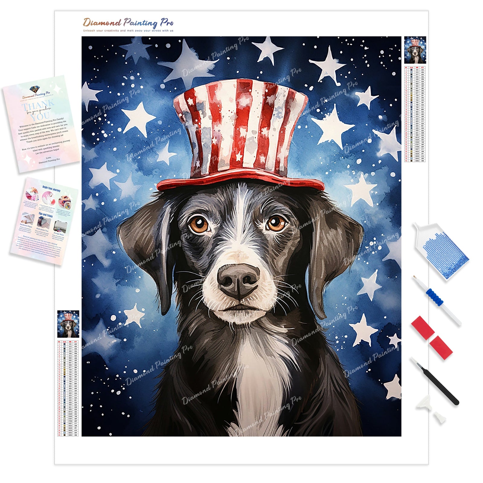 Heroic Pup's Independence Adventure | Diamond Painting Kit - Full Drill - Square or Round Diamonds with AB Drills Option