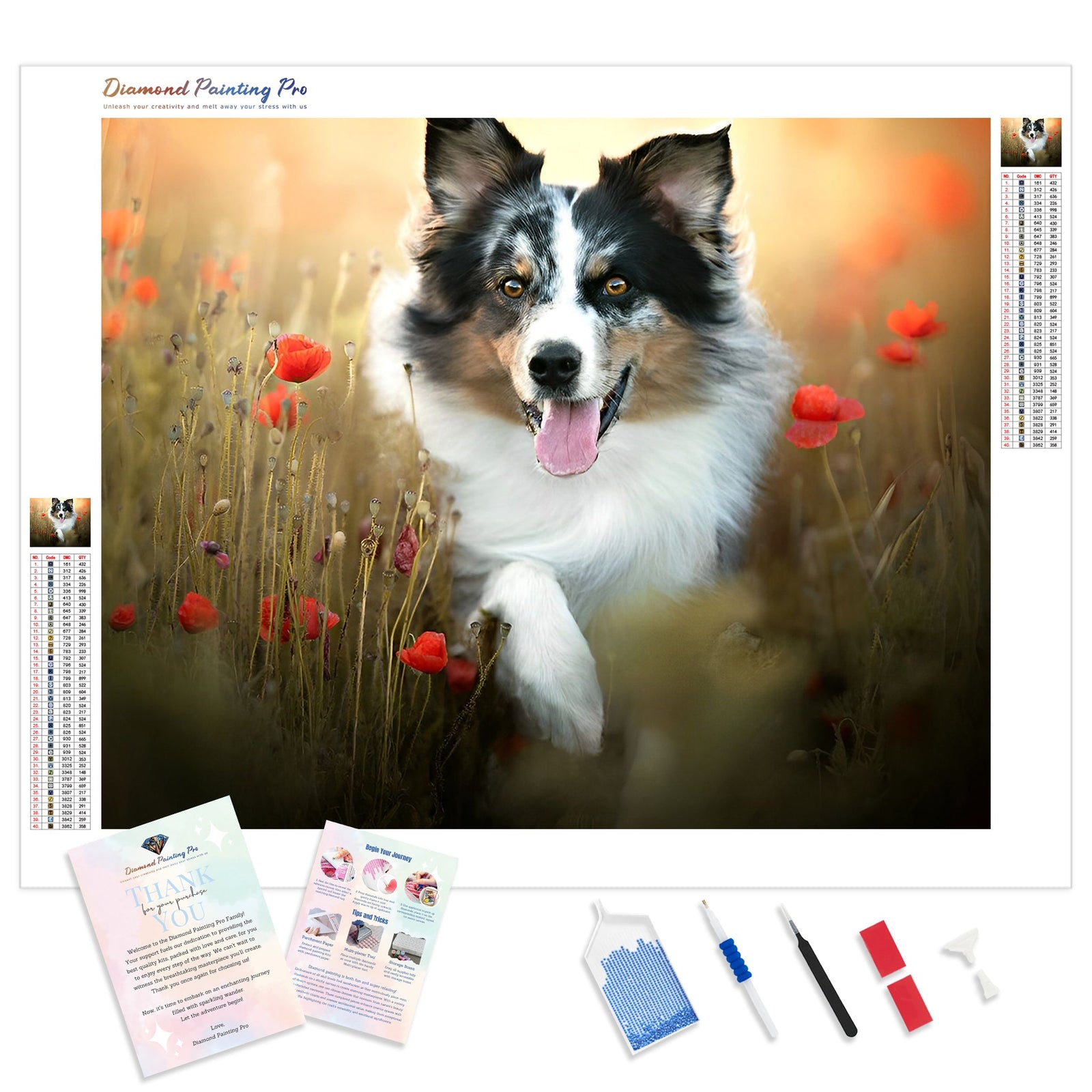 Dog | Diamond Painting Kit - Full Drill - Square or Round Diamonds with AB Drills Option