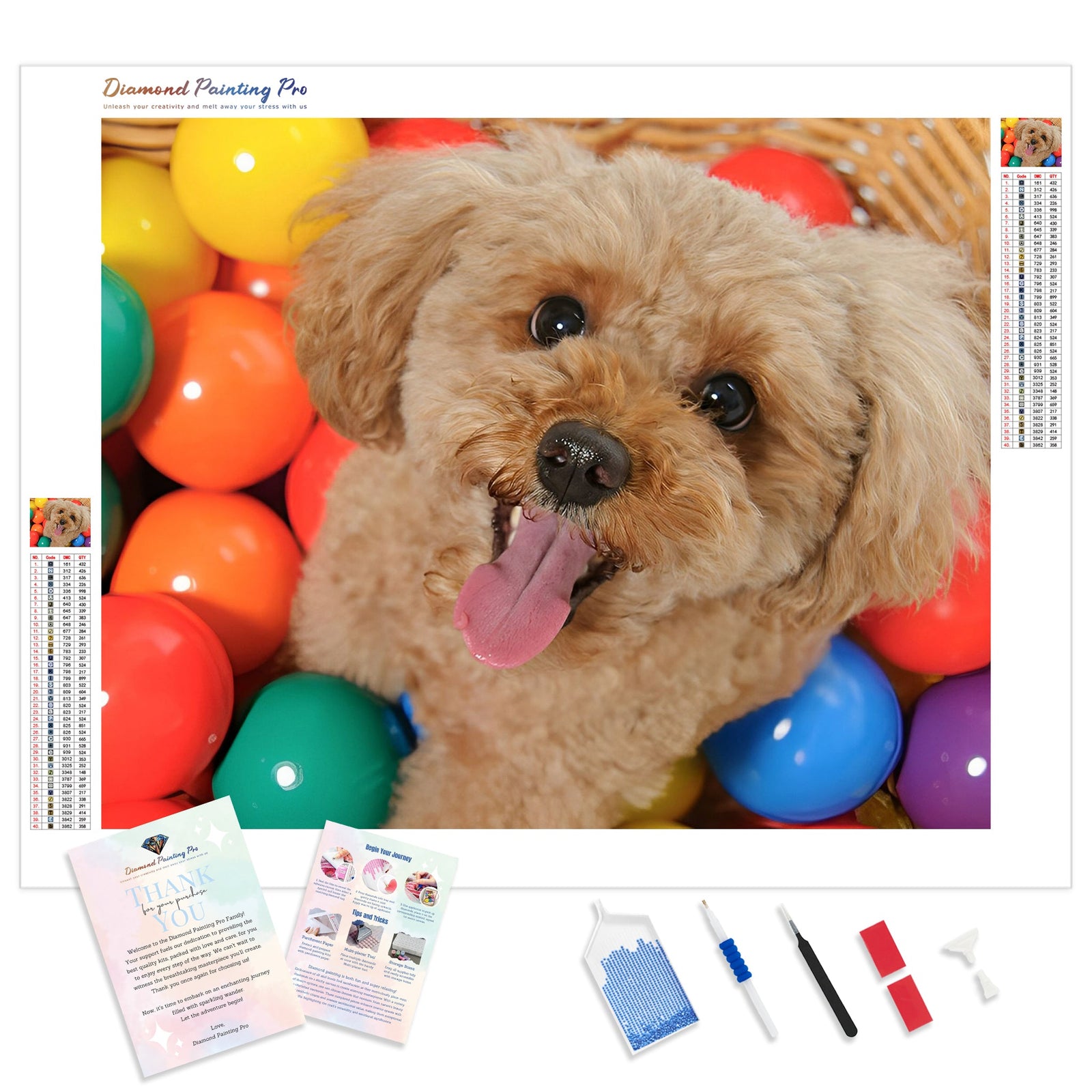 Cute Poodle | Diamond Painting Kit - Full Drill - Square or Round Diamonds with AB Drills Option