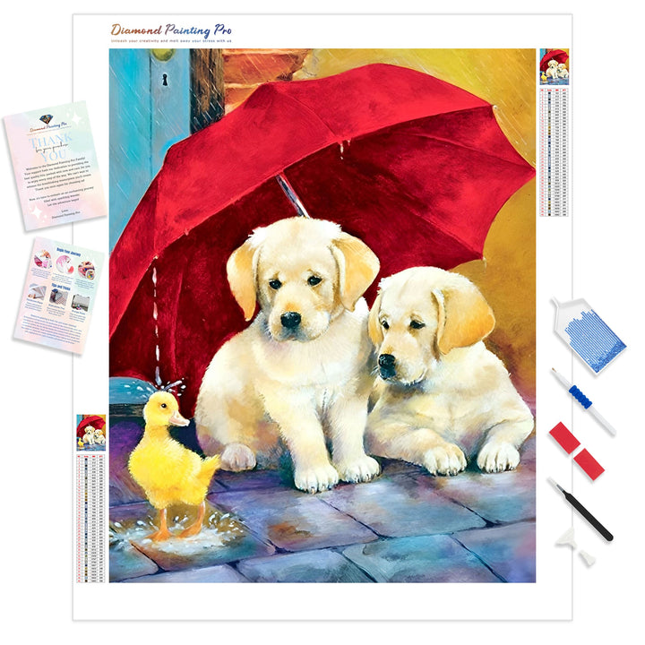 Dogs and Duck | Diamond Painting