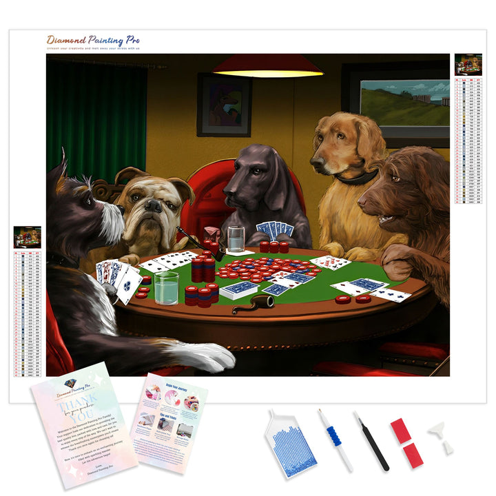 Dogs playing Poker | Diamond Painting