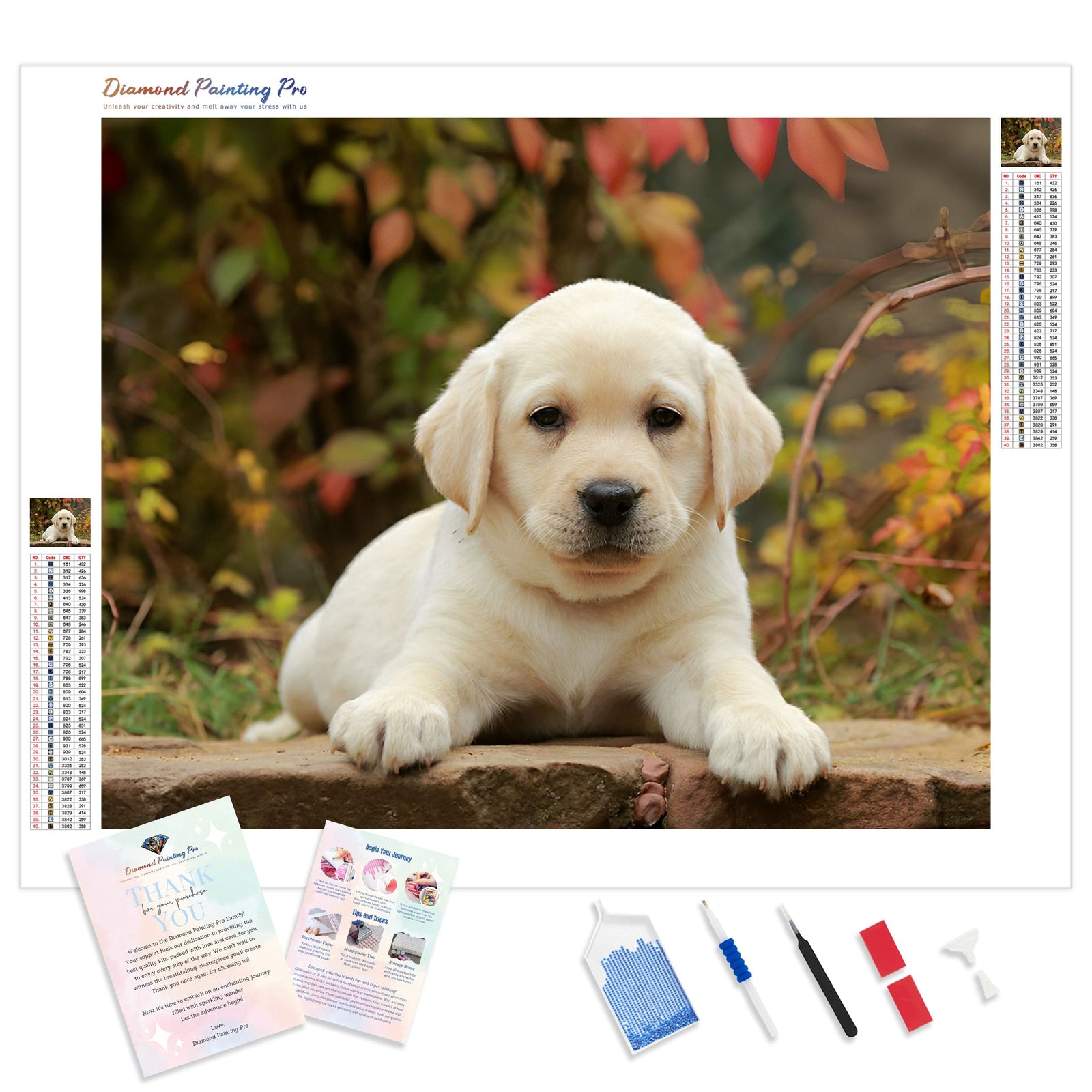 Labrador Retriever | Diamond Painting Kit - Full Drill - Square or Round Diamonds with AB Drills Option