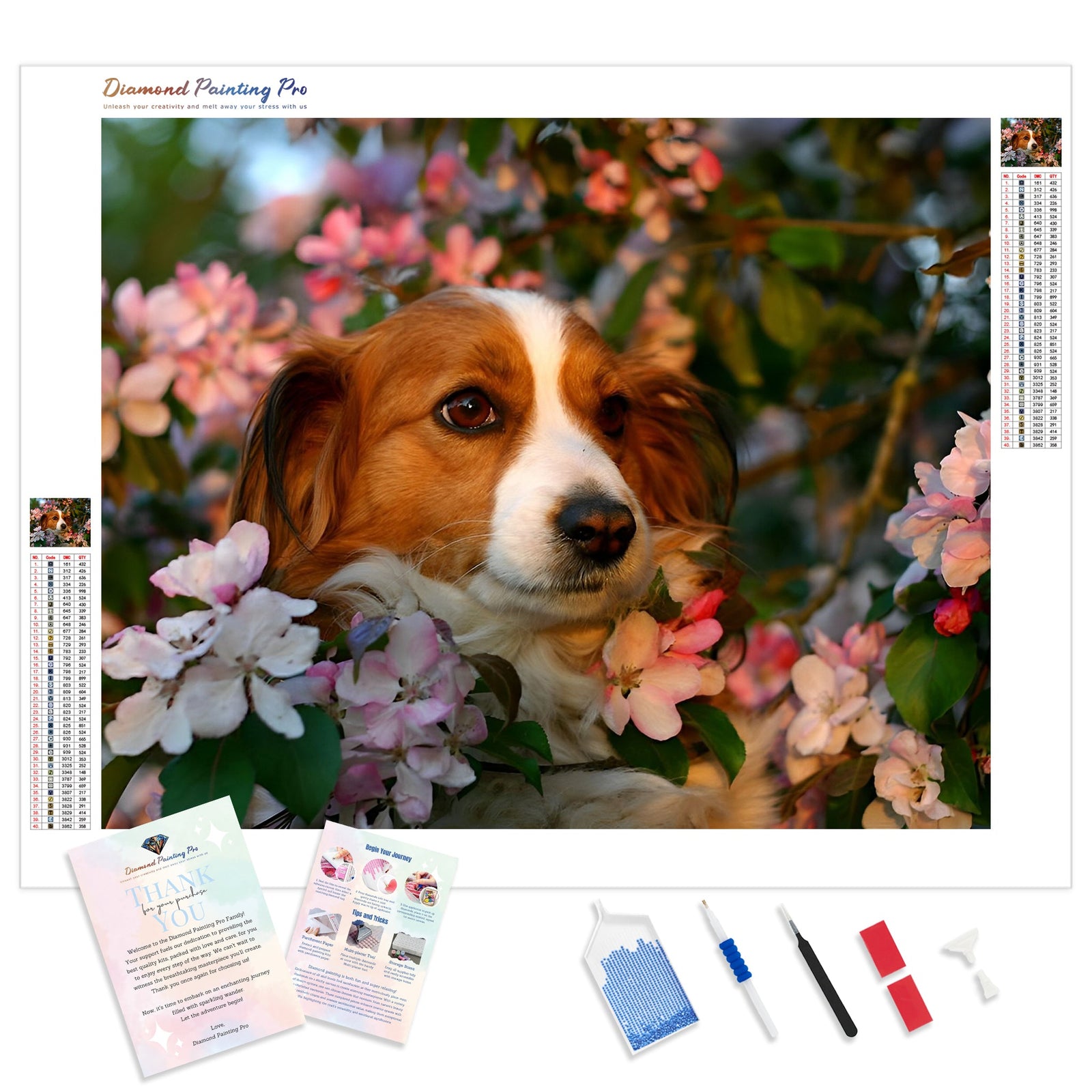 Puppy Stare | Diamond Painting Kit - Full Drill - Square or Round Diamonds with AB Drills Option