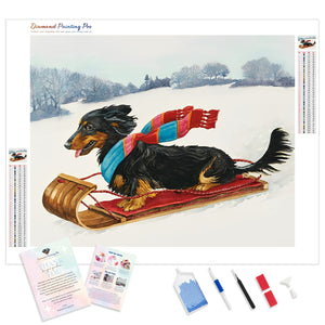 Snowy Dachshund | Diamond Painting