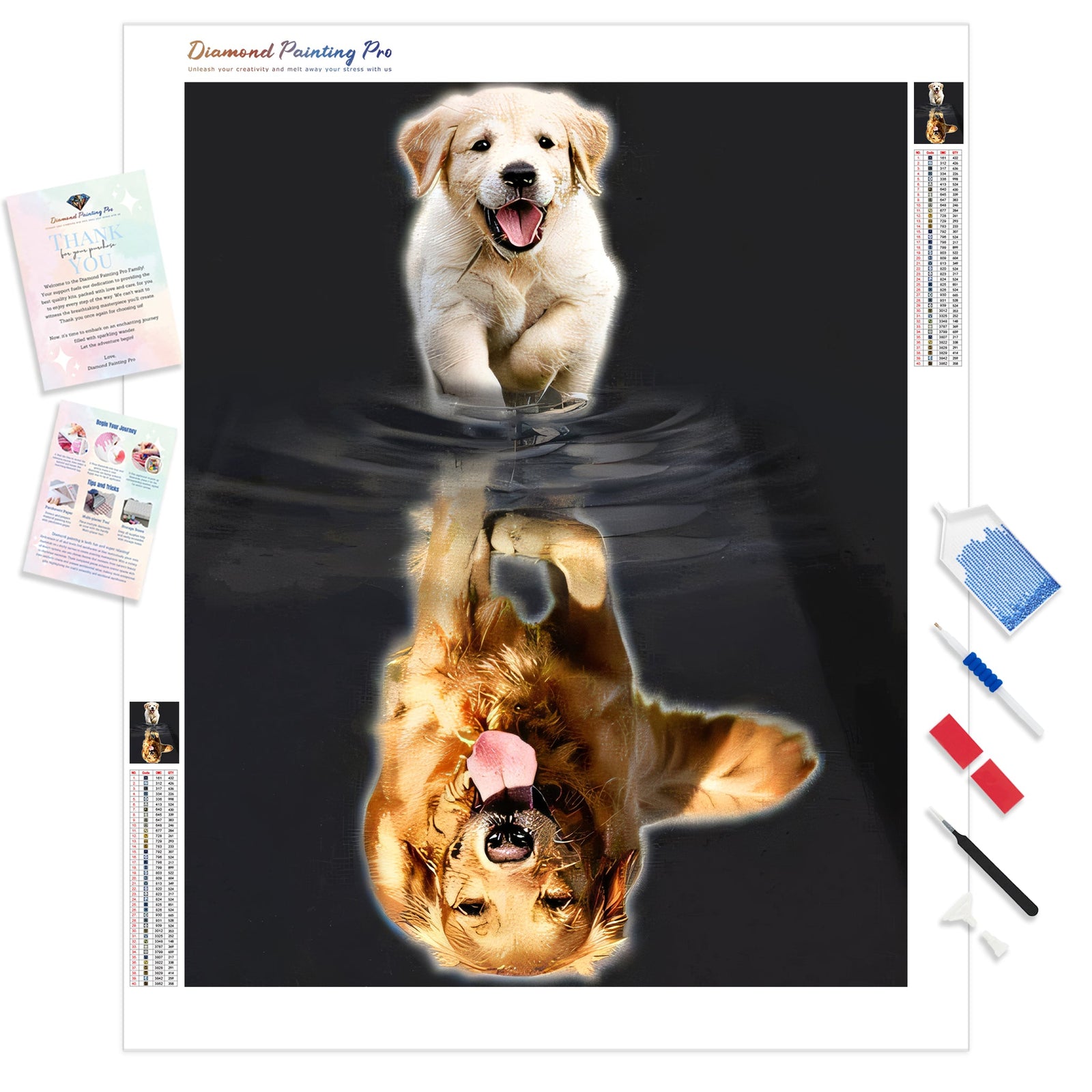 Puppy Ambition | Diamond Painting Kit - Full Drill - Square or Round Diamonds with AB Drills Option