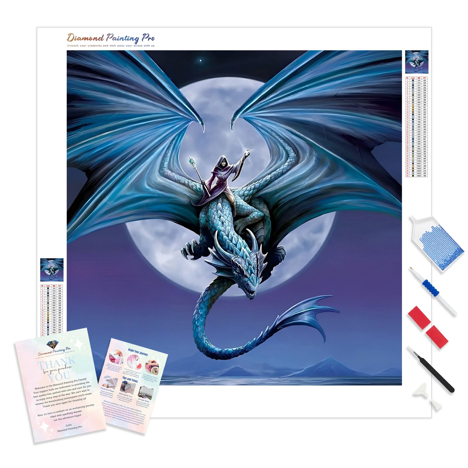 Anne Stoke Dragon | Diamond Painting Kit - Full Drill - Square or Round Diamonds with AB Drills Option