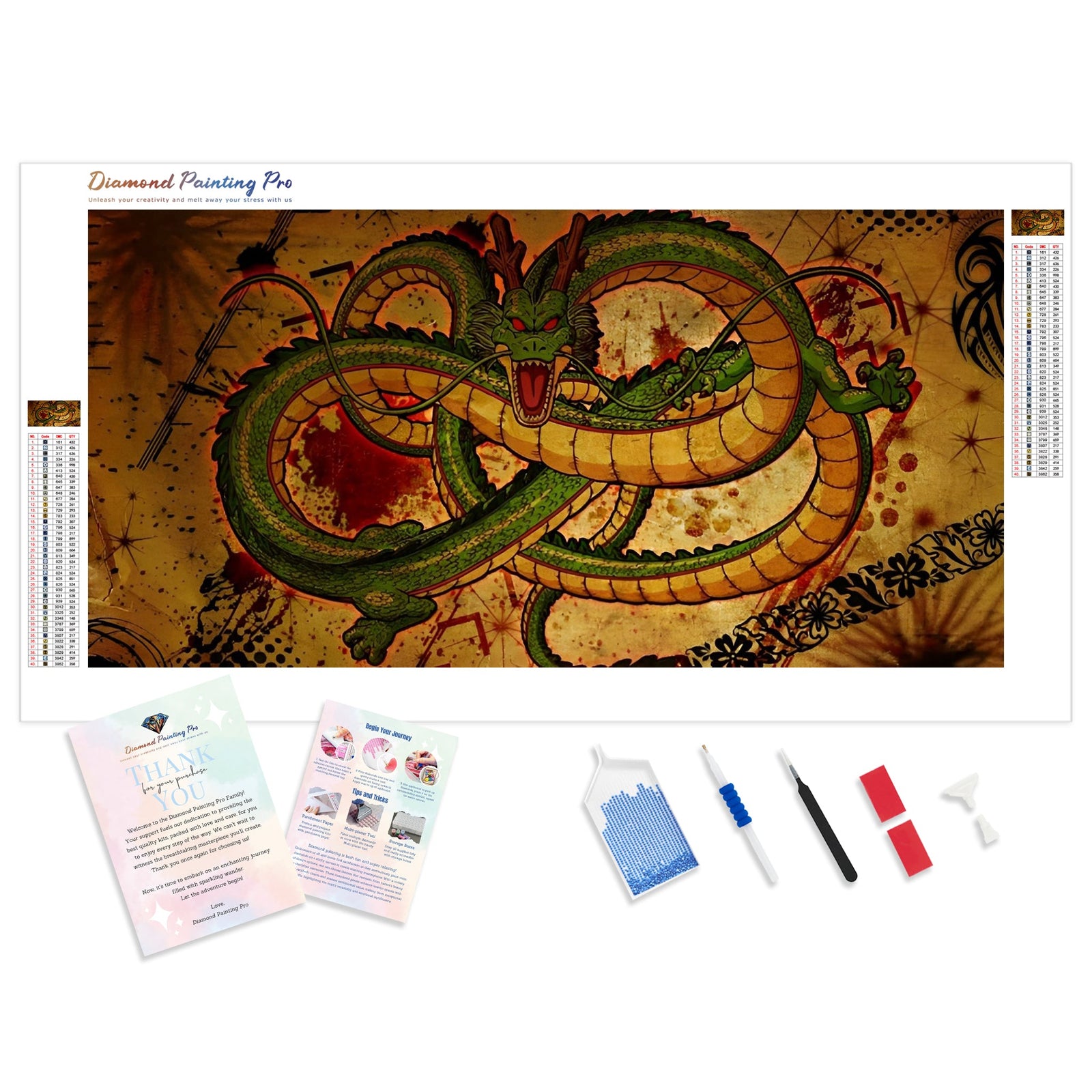 Chinese Oriental Dragon | Diamond Painting Kit - Full Drill - Square or Round Diamonds with AB Drills Option