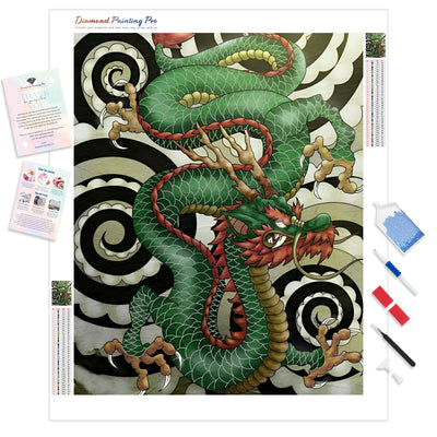 Chinese Snake Dragon | Diamond Painting Kit - Full Drill - Square or Round Diamonds with AB Drills Option