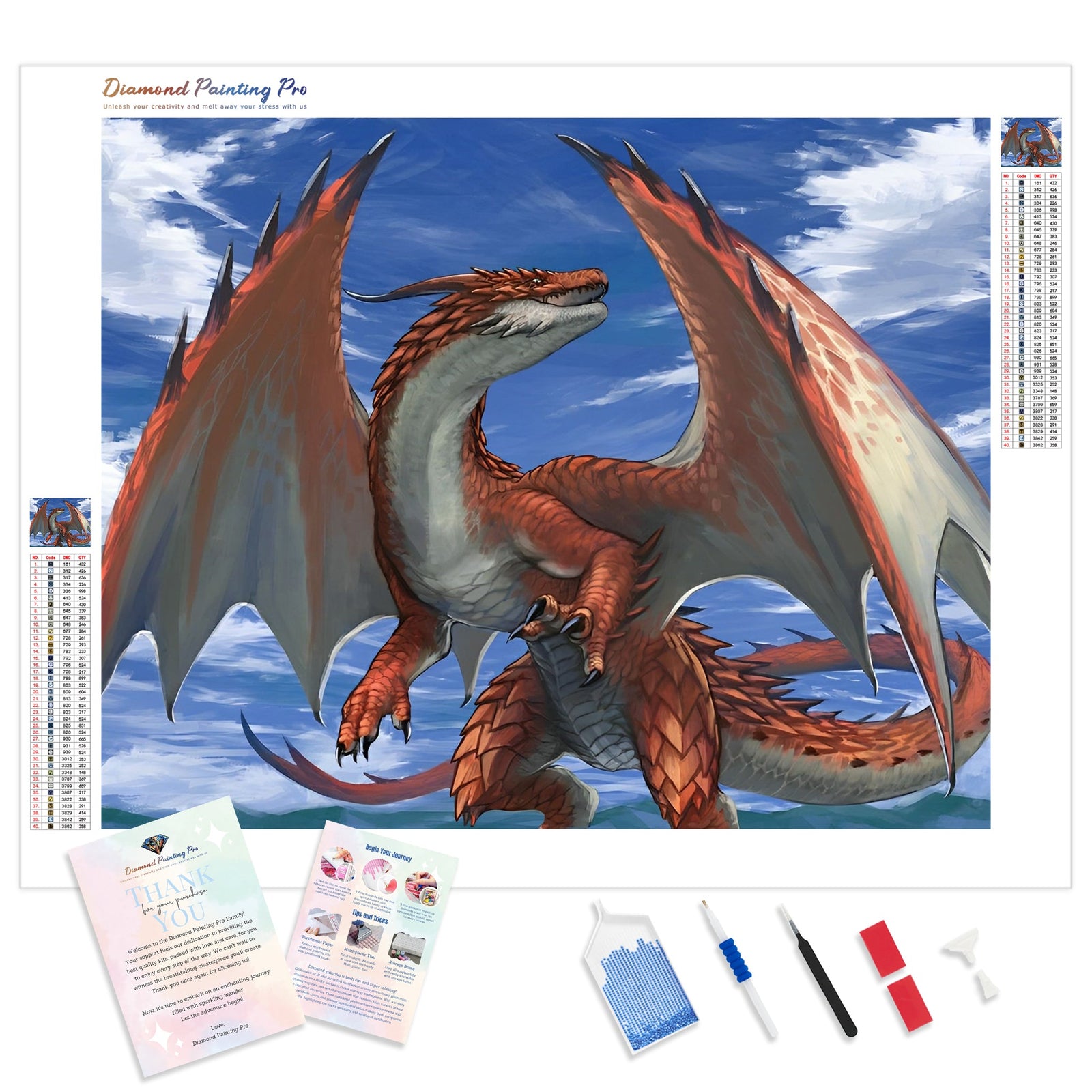 Medieval Dragon | Diamond Painting Kit - Full Drill - Square or Round Diamonds with AB Drills Option