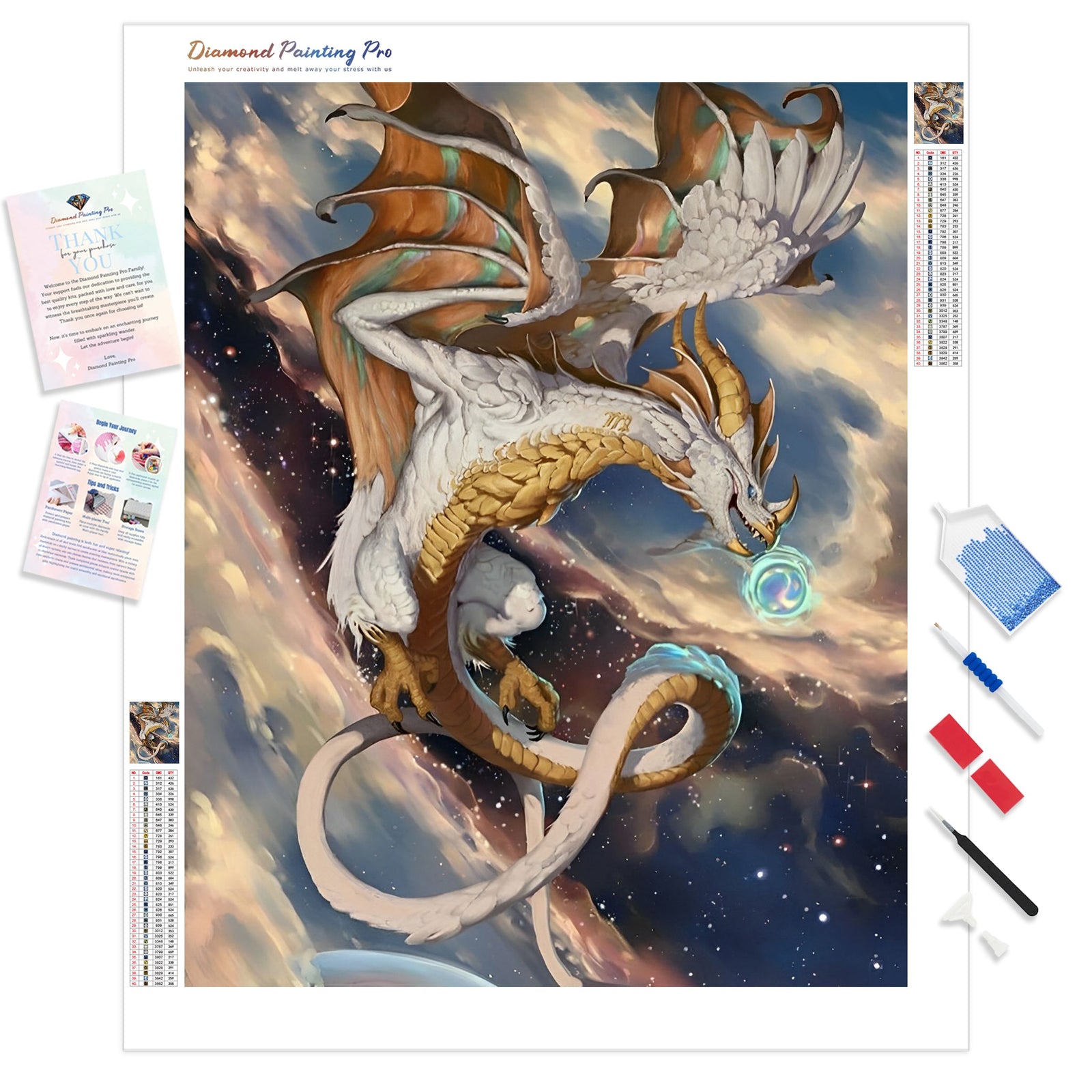 Universe Dragon | Diamond Painting Kit - Full Drill - Square or Round Diamonds with AB Drills Option