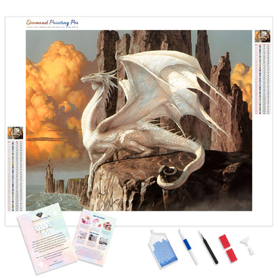 White Dragon | Diamond Painting Kit - Full Drill - Square or Round Diamonds with AB Drills Option