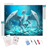 Ice Dragon Revenge| Diamond Painting Kit - Full Drill - Square or Round Diamonds with AB Drills Option