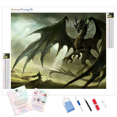 Dark Dragon | Diamond Painting Kit - Full Drill - Square or Round Diamonds with AB Drills Option