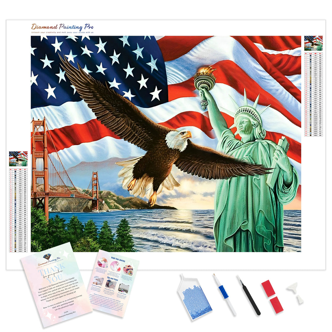 American Flag Statue of Liberty | Diamond Painting