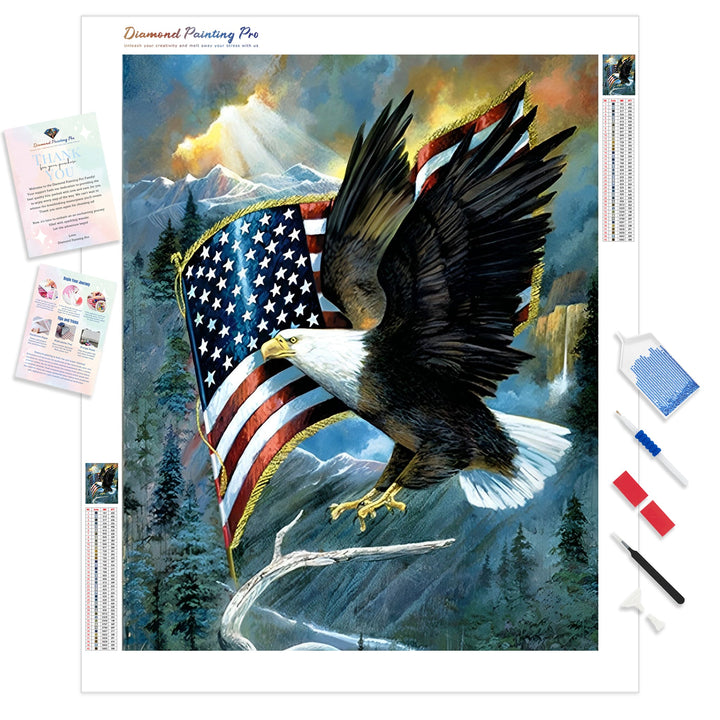 American Flag with Eagle | Diamond Painting