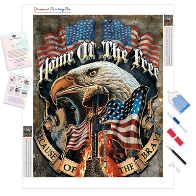 Eagle and Home of the Free | Diamond Painting Kit - Full Drill - Square or Round Diamonds with AB Drills Option