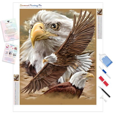 Eagle Soaring | Diamond Painting Kit - Full Drill - Square or Round Diamonds with AB Drills Option