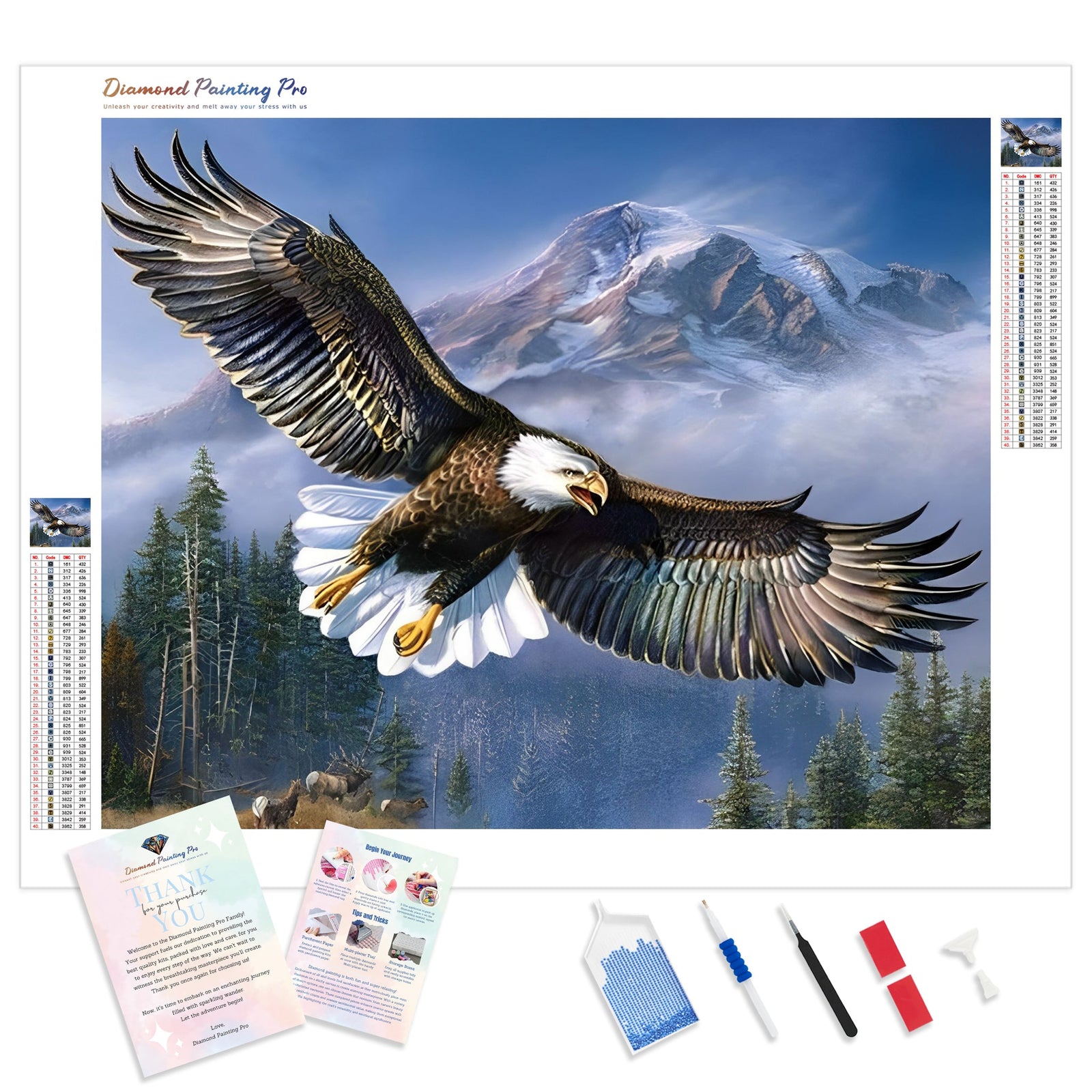 Soaring Eagle | Diamond Painting Kit - Full Drill - Square or Round Diamonds with AB Drills Option