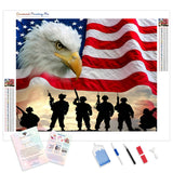 Flag and Eagle | Diamond Painting Kit - Full Drill - Square or Round Diamonds with AB Drills Option